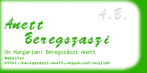 anett beregszaszi business card