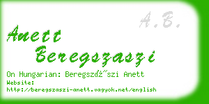 anett beregszaszi business card